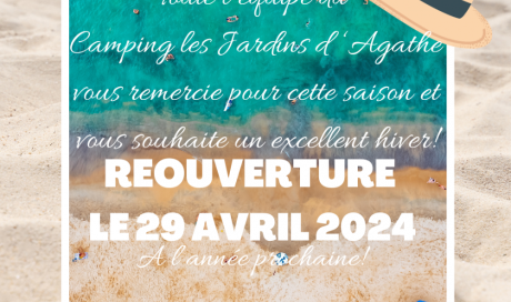 Fermeture Camping les Jardins d'Agathe Grau d'Agde!